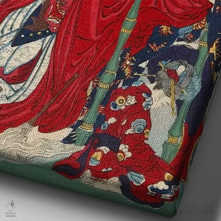 تابلو جیکوکو دایو (فاحشه جهنمی) اثر کاوانابه کیوسای (نقاش ژاپنی) - نمای نزدیک بافت بوم