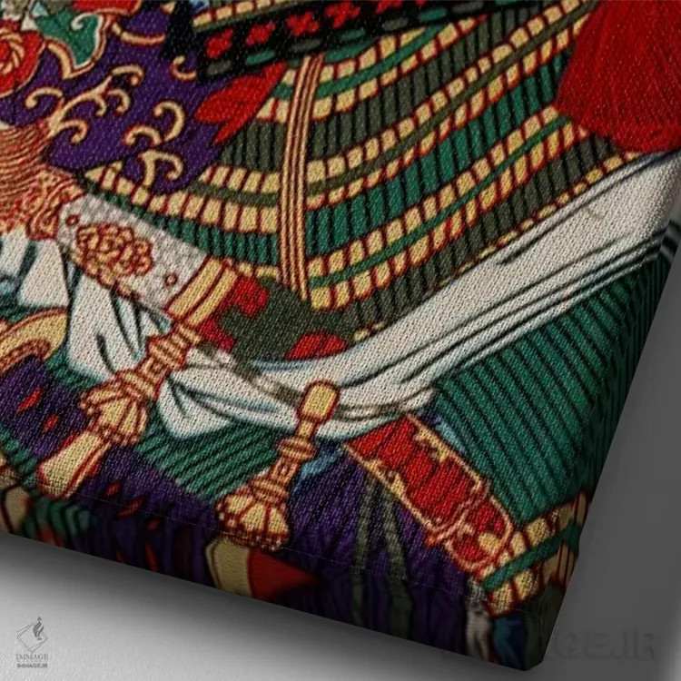 تابلو کاتو کیوماسا (نام فرد تاریخ ژاپن) اثر هنرمند ناشناس - نمای نزدیک بافت بوم