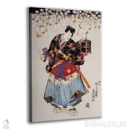 تابلو سامورایی با دو شمشیر اثر هنرمند ناشناس - نمای پرسپکتیو محصول