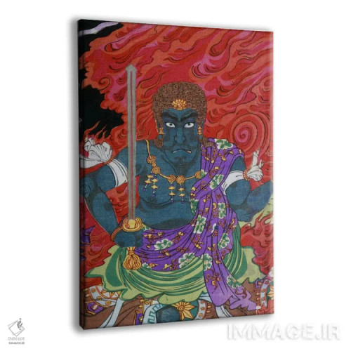 تابلو آکالا (فودو) با شمشیر اثر هنرمند ناشناس - نمای پرسپکتیو محصول