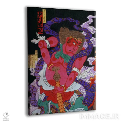 تابلو مرد قرمز با کانابو (ژاپنی) اثر هنرمند ناشناس - نمای پرسپکتیو محصول