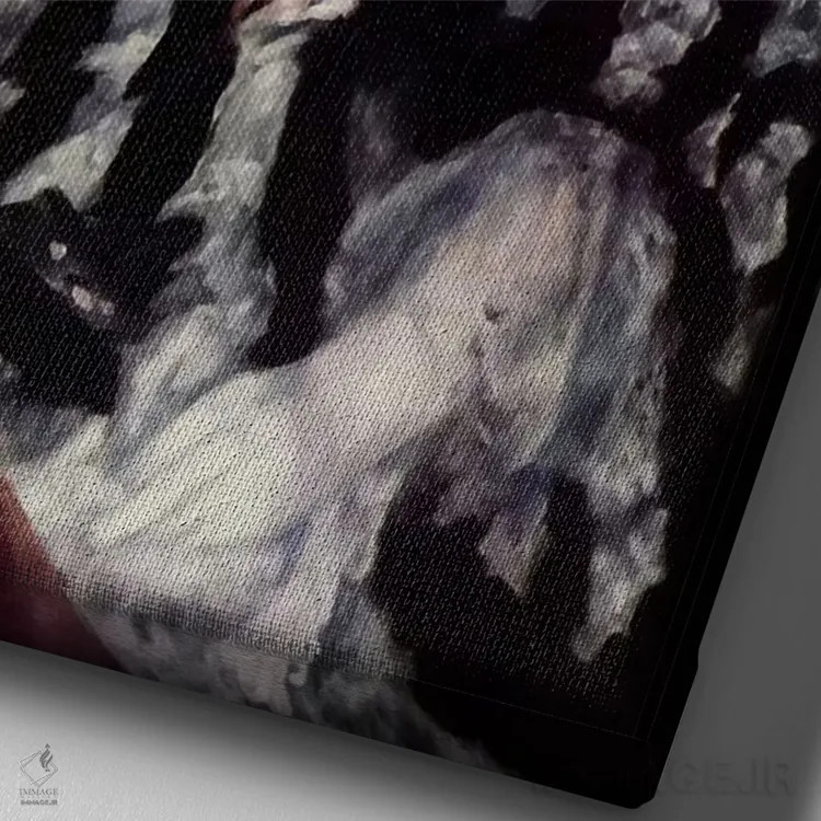 تابلو جعبهٔ تئاتر (لا لوژ) اثر پیر-اوگوست رنوار - نمای نزدیک بافت بوم