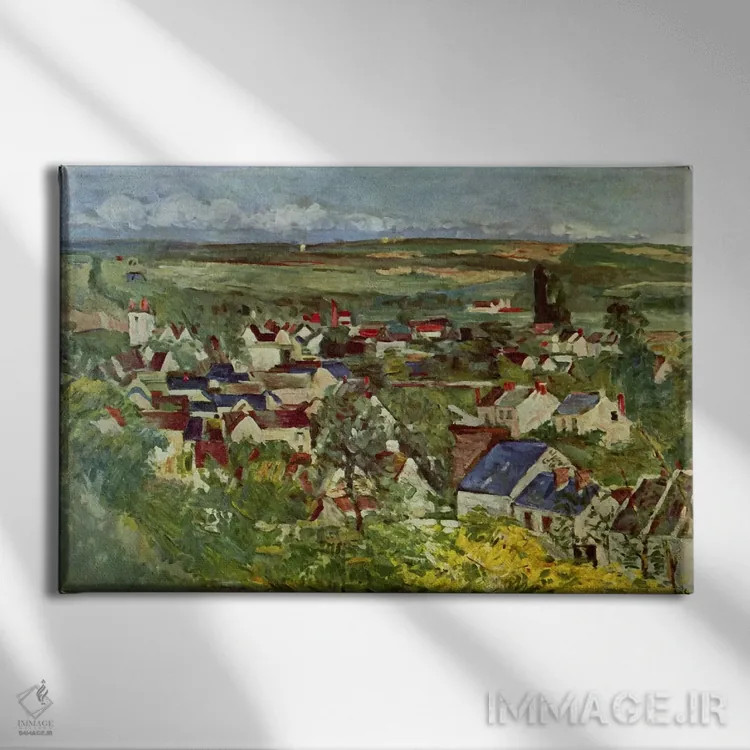 تابلو نمای آوِر (شهر فرانسه) اثر پل سزان - نمای روبهرو روی دیوار