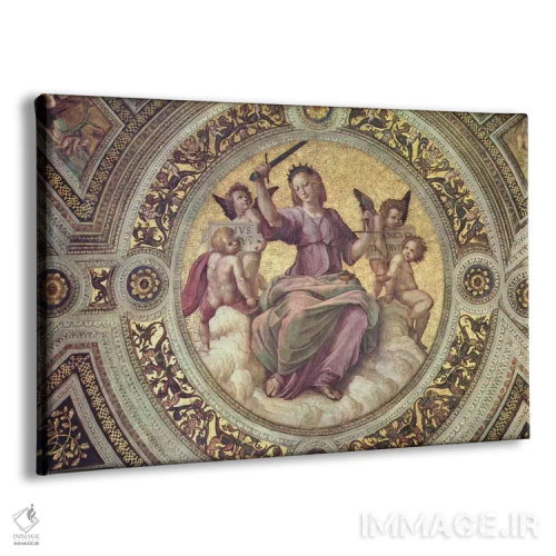 تابلو اتاق امضای اسناد (کتابخانه واتیکان) اثر رافائل (نقاش مشهور رنسانس) - نمای پرسپکتیو محصول