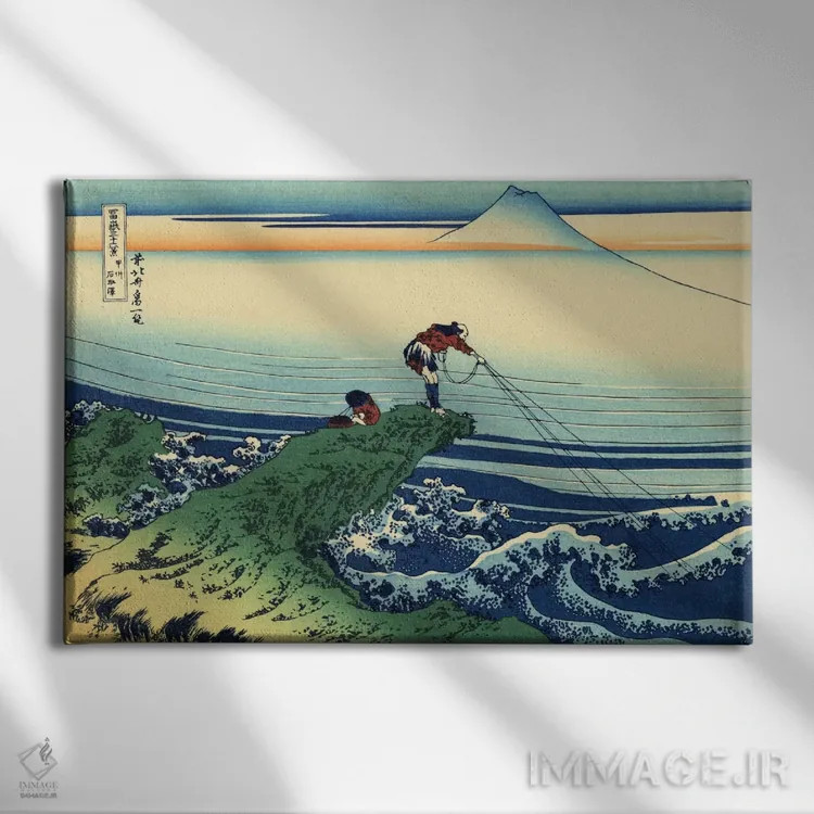 تابلو کاجیکازاوا در استان کای (ژاپن) اثر کاتسوشیکا هوکوسای (نقاش و هنرمند ژاپنی) - نمای روبهرو روی دیوار