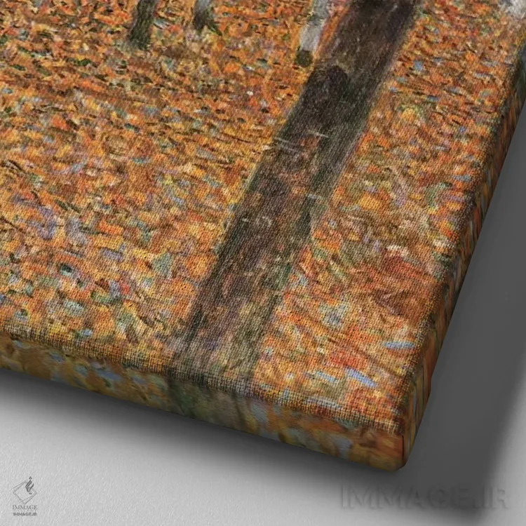 تابلو جنگل درختان راش اثر گوستاو کلیمت - نمای نزدیک بافت بوم