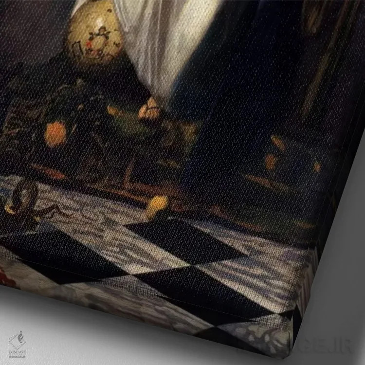 تابلو تمثیل ایمان اثر یوهانس ورمیر (نقاش هلندی) - نمای نزدیک بافت بوم