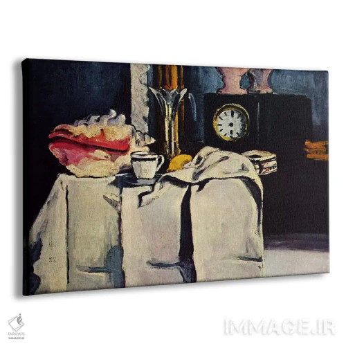 تابلو ساعت سیاه اثر پل سزان - نمای پرسپکتیو محصول