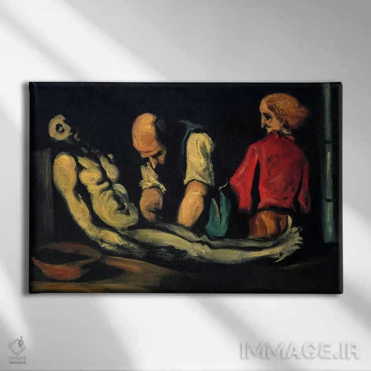 تابلو آمادهسازی برای تشییع جنازه (کالبدشکافی) اثر پل سزان - نمای روبهرو روی دیوار