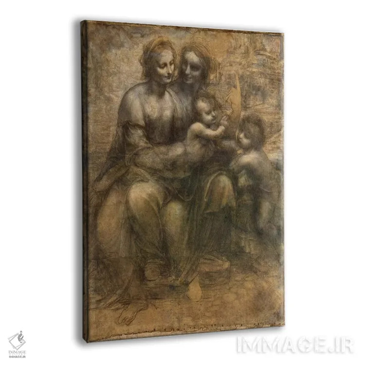 تابلو مریم مقدس و کودک به همراه سنت آن و یحیی تعمیددهنده اثر لئوناردو داوینچی (نقاش و مخترع ایتالیایی) - نمای پرسپکتیو محصول