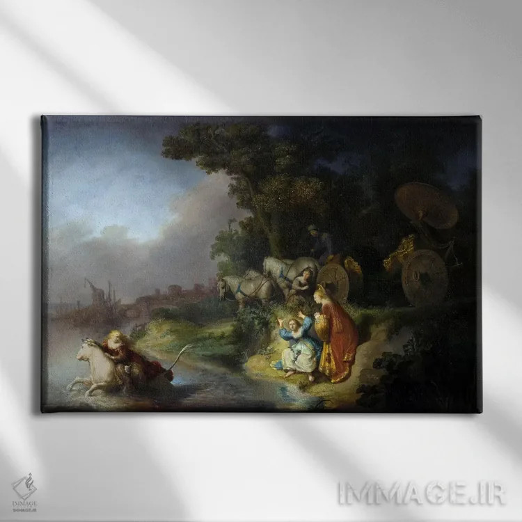 تابلو ربودن اروپا (اسطورهٔ یونانی) اثر رمبرانت فان رَین (نقاش بزرگ هلندی) - نمای روبهرو روی دیوار