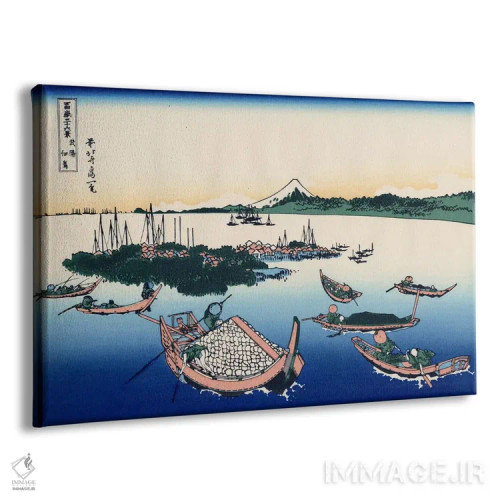تابلو جزیره تسوکادا در استان موساشی (ژاپن) اثر کاتسوشیکا هوکوسای (نقاش و هنرمند ژاپنی) - نمای پرسپکتیو محصول
