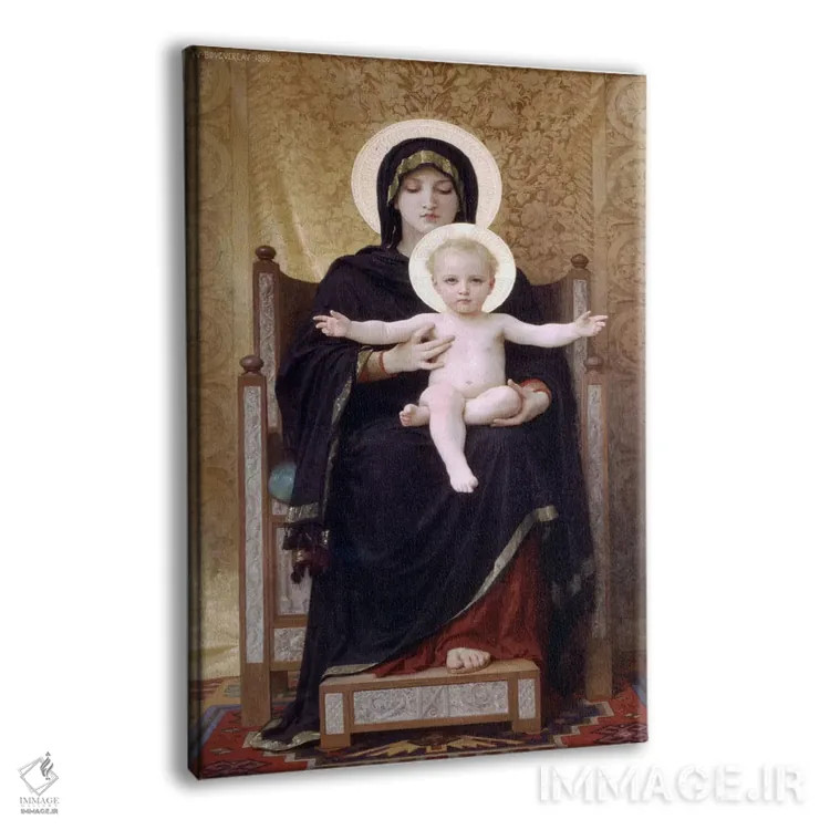 تابلو مدونای نشسته (مادون اسی) اثر ویلیام-آدولف بوگرئو (نقاش آکادمیک فرانسوی) - نمای پرسپکتیو محصول