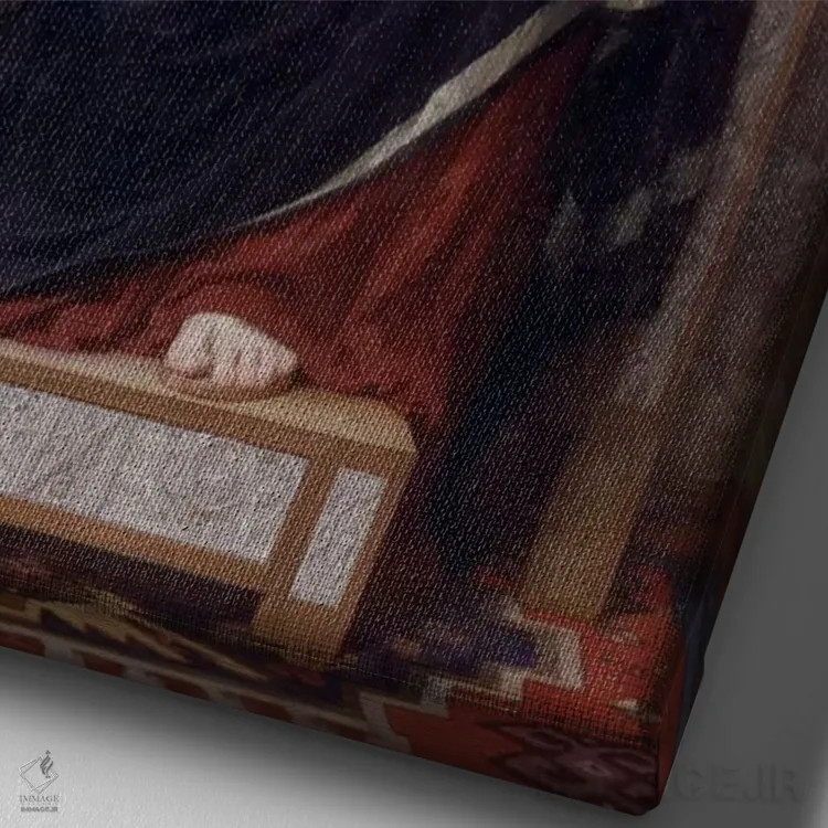 تابلو مدونای نشسته (مادون اسی) اثر ویلیام-آدولف بوگرئو (نقاش آکادمیک فرانسوی) - نمای نزدیک بافت بوم