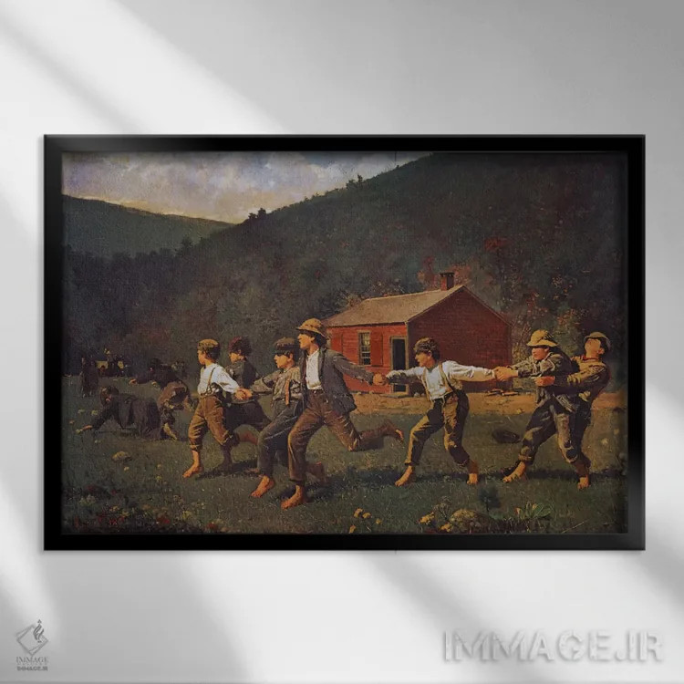 تابلو ضربهٔ شلاق (موزهٔ هنر آمریکایی باتلر) اثر وینسلو هومر - نمای قابدار مشکی