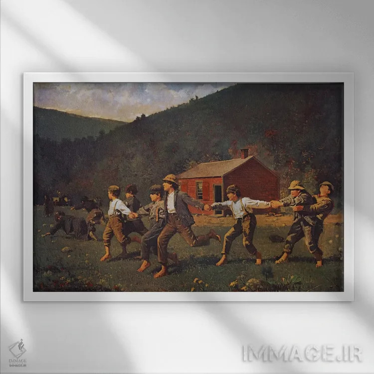 تابلو ضربهٔ شلاق (موزهٔ هنر آمریکایی باتلر) اثر وینسلو هومر - نمای قابدار سفید