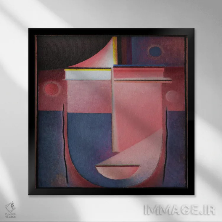 تابلو نگاه به درون در پرتو صورتی اثر الکسی فون یاولنسکی (نقاش روس/آلمانی) - نمای قابدار مشکی