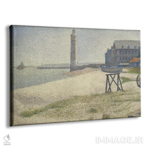 تابلو فانوس دریایی در هونفلور (فرانسه) اثر ژرژ سورا (نقاش نئوامپرسیونیست فرانسوی) - نمای پرسپکتیو محصول