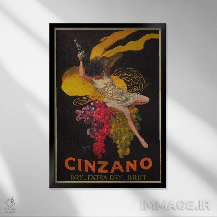 تابلو آستی چینزانو (تبلیغ قدیمی) اثر لئونتو کاپیلو - نمای قابدار مشکی