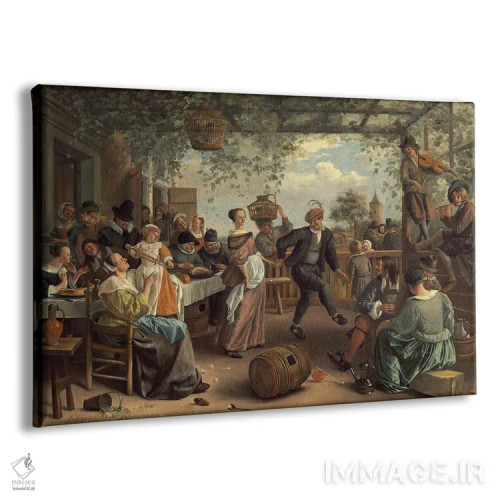 تابلو زوج رقصنده اثر یان استین (نقاش هلندی) - نمای پرسپکتیو محصول