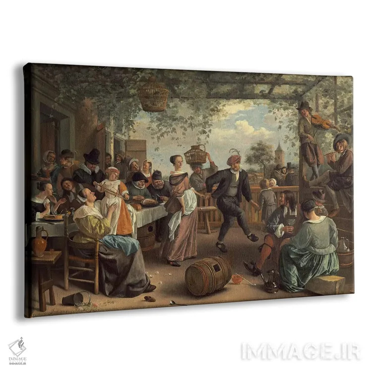 تابلو زوج رقصنده اثر یان استین (نقاش هلندی) - نمای پرسپکتیو محصول