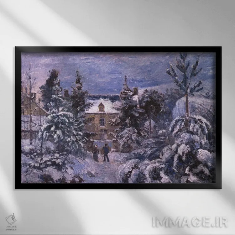 تابلو خانهٔ پیت اثر کامی یِل پیسارو (نقاش فرانسوی امپرسیونیست) - نمای قابدار مشکی