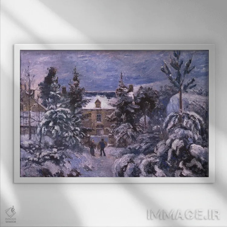 تابلو خانهٔ پیت اثر کامی یِل پیسارو (نقاش فرانسوی امپرسیونیست) - نمای قابدار سفید