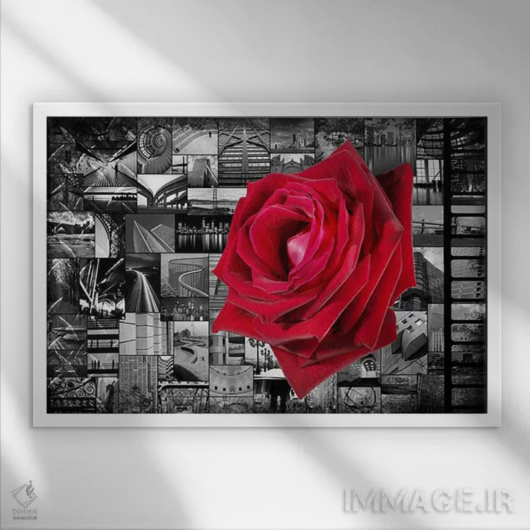 تابلو رز در شهر اثر هنرمند ناشناس - نمای قابدار سفید