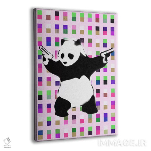 تابلو پاندای مسلح نقطهای اسیدی اثر هنرمند ناشناس - نمای پرسپکتیو محصول