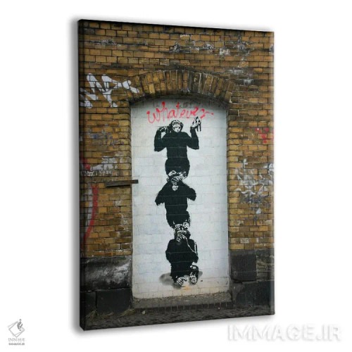 تابلو کارهای میمونوار (یا: بامزگی میمونها) اثر هنرمند ناشناس - نمای پرسپکتیو محصول