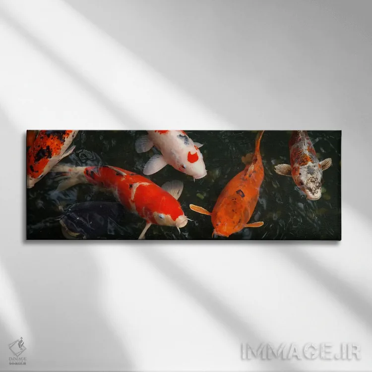 تابلو ماهی کوی در ژاپن (پانوراما) اثر هنرمند ناشناس - نمای روبهرو روی دیوار