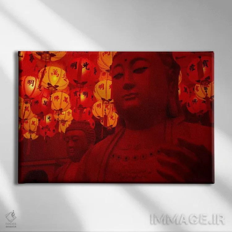 تابلو مجسمه بودا اثر هنرمند ناشناس - نمای روبهرو روی دیوار