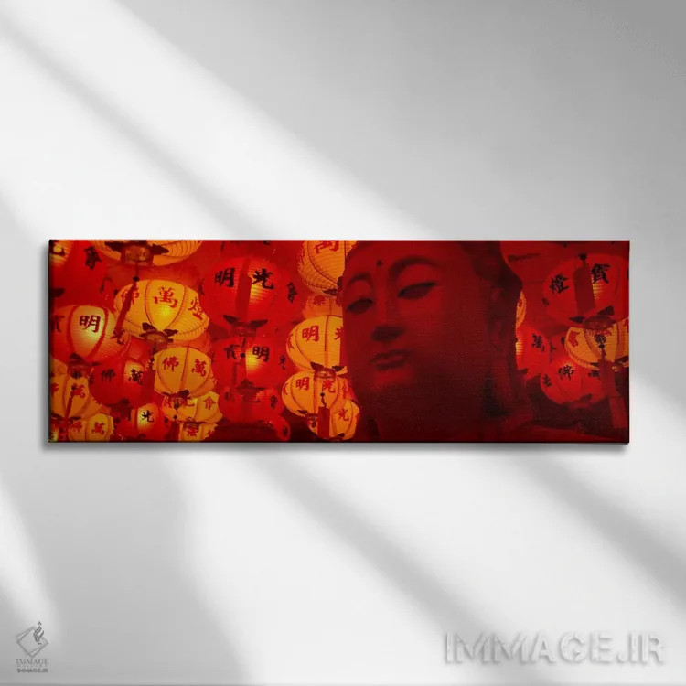 تابلو مجسمه بودا (پانوراما) اثر هنرمند ناشناس - نمای روبهرو روی دیوار