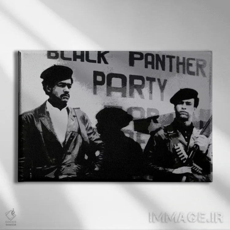 تابلو حزب پلنگ سیاه (جنبش سیاسی) اثر هنرمند ناشناس - نمای روبهرو روی دیوار