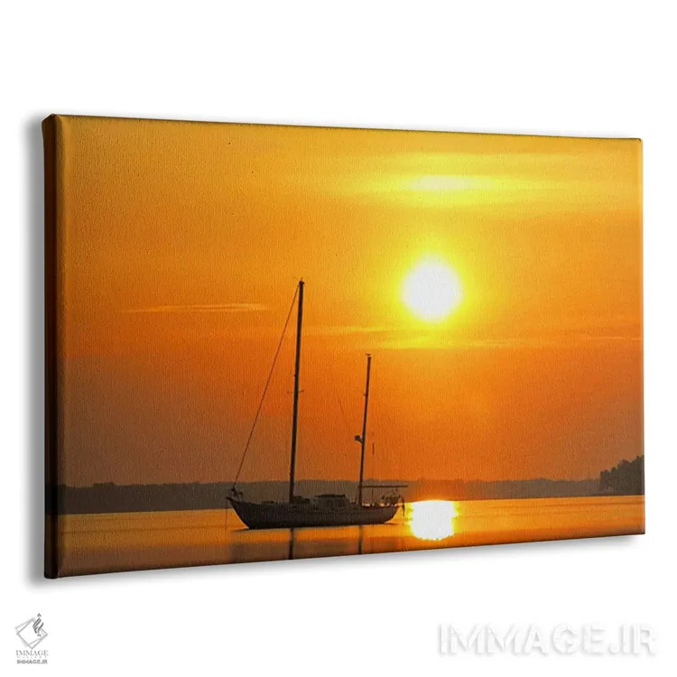 تابلو قایق بادبانی در طلوع خورشید اثر هنرمند ناشناس - نمای پرسپکتیو محصول