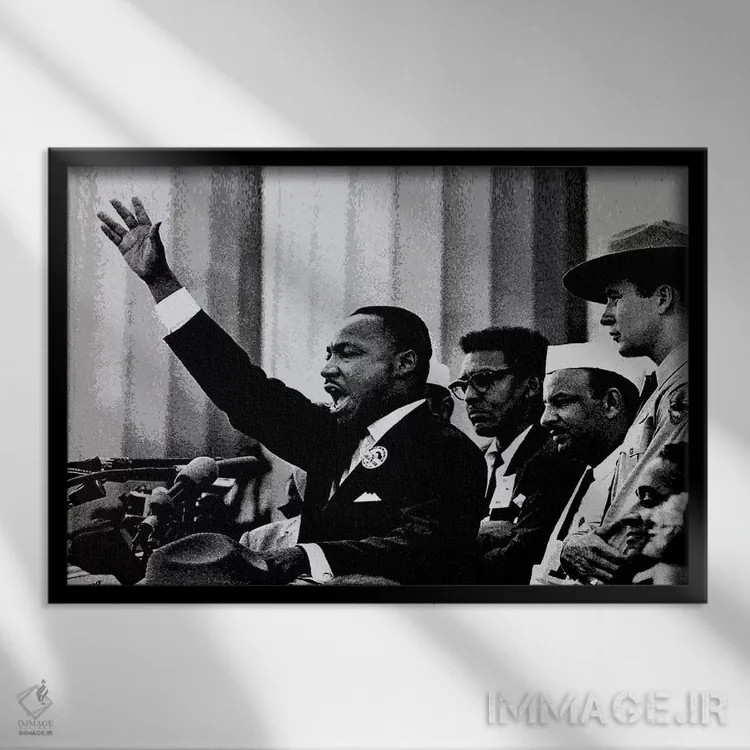 تابلو مارتین لوتر کینگ اثر هنرمند ناشناس - نمای قابدار مشکی