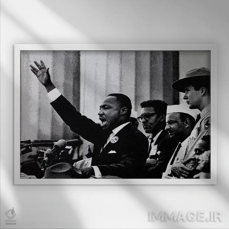 تابلو مارتین لوتر کینگ اثر هنرمند ناشناس - نمای قابدار سفید