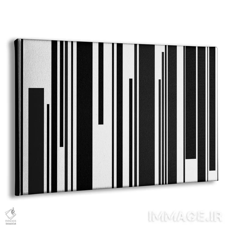 تابلو کلیدهای پیانوی سیاه و سفید اثر فایو بای فایو کالکتیو - نمای پرسپکتیو محصول