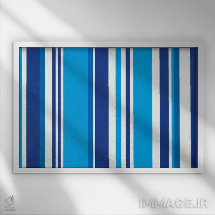 تابلو آبی کبالت روشن اثر فایو بای فایو کالکتیو - نمای قابدار سفید