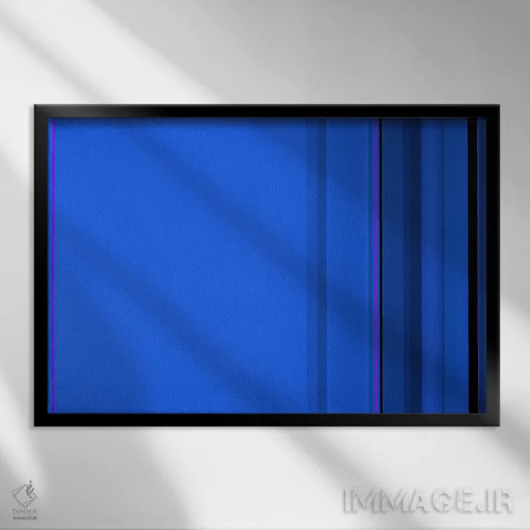 تابلو آبی اصیل اثر فایو بای فایو کالکتیو - نمای قابدار مشکی