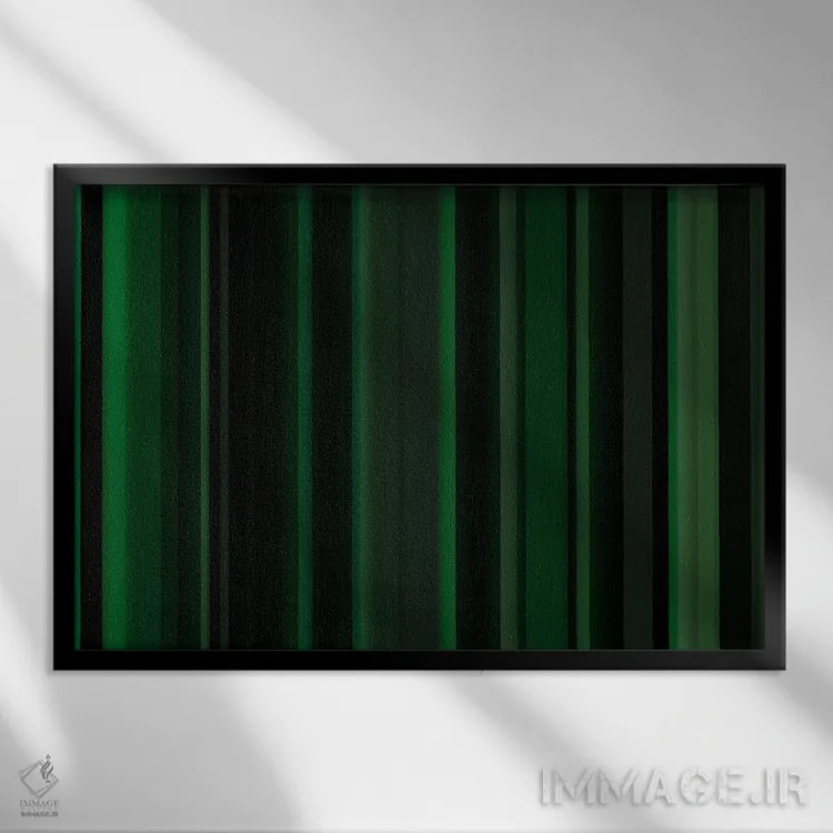 تابلو سبز ماتریکسی تیره اثر فایو بای فایو کالکتیو - نمای قابدار مشکی