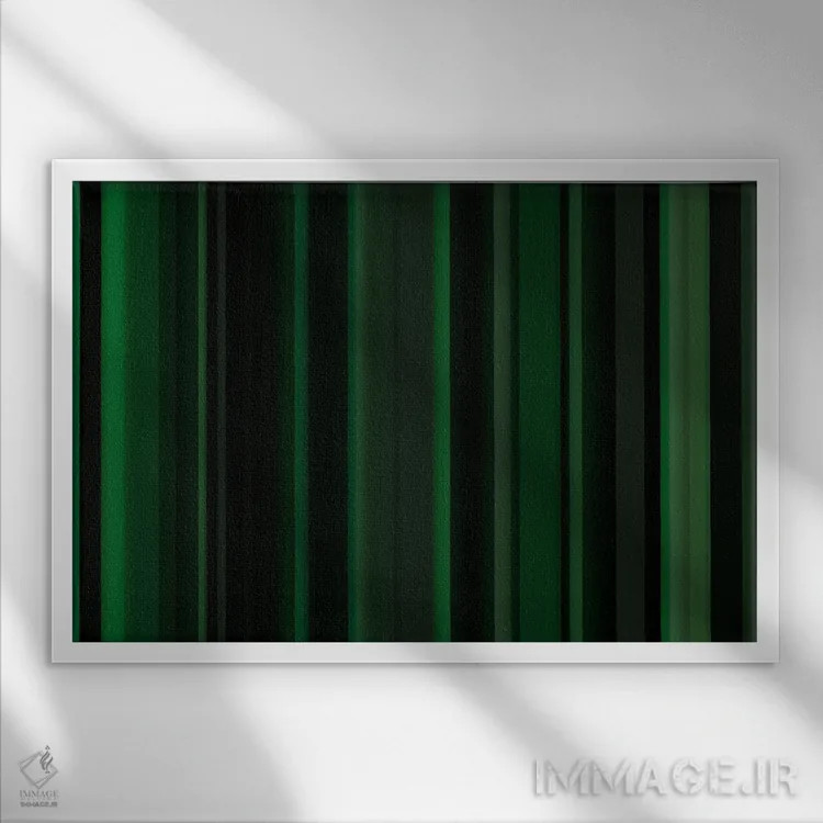 تابلو سبز ماتریکسی تیره اثر فایو بای فایو کالکتیو - نمای قابدار سفید