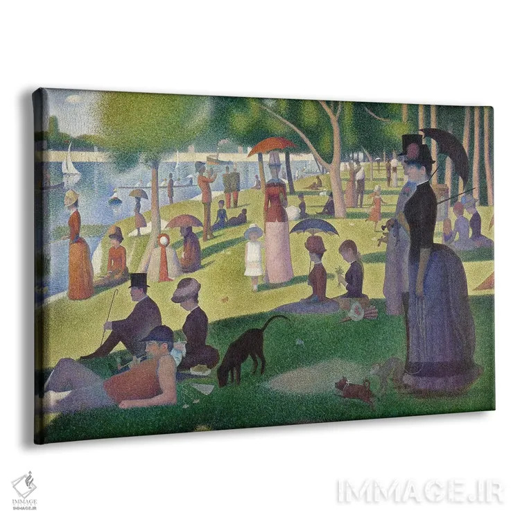 تابلو بعدازظهر یکشنبه در جزیرهٔ لاگرانژات اثر ژرژ سورا (نقاش نئوامپرسیونیست فرانسوی) - نمای پرسپکتیو محصول