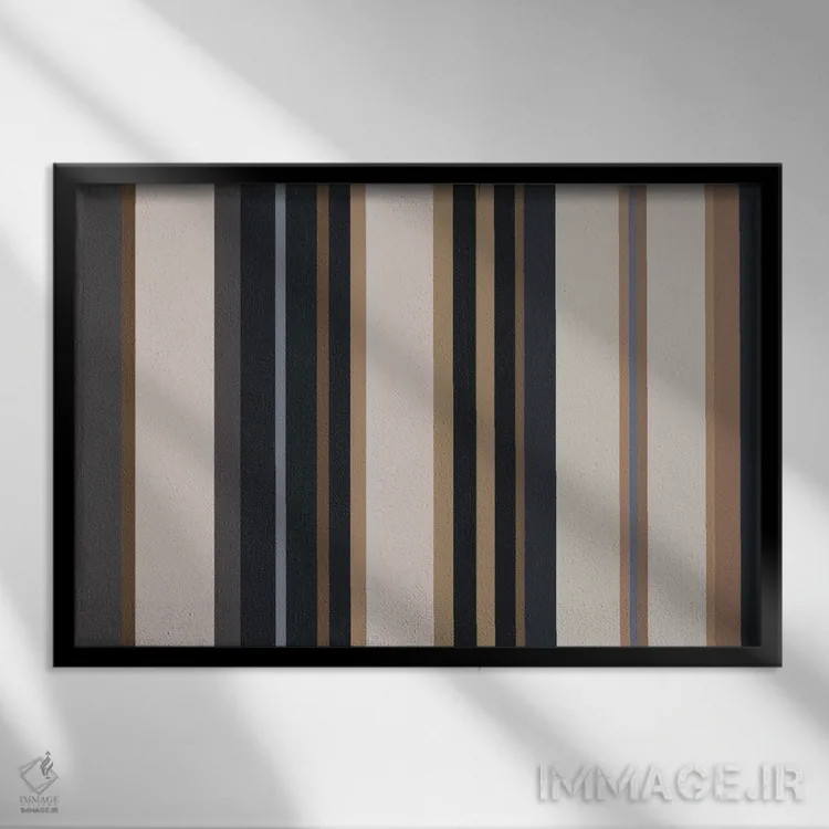 تابلو قهوهای خاکی زغالی اثر فایو بای فایو کالکتیو - نمای قابدار مشکی