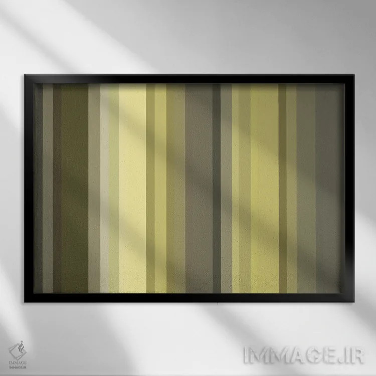 تابلو سبز روغن زیتون اثر فایو بای فایو کالکتیو - نمای قابدار مشکی