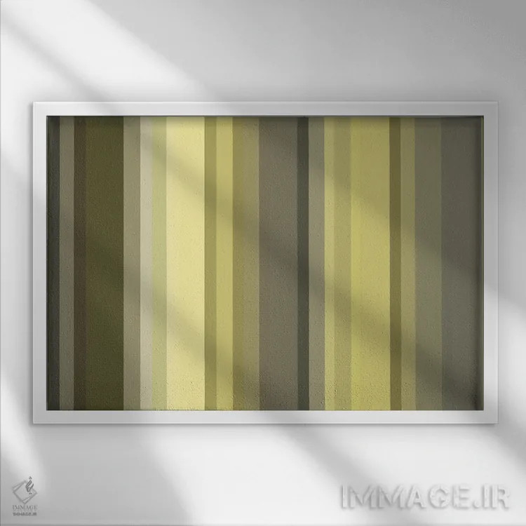 تابلو سبز روغن زیتون اثر فایو بای فایو کالکتیو - نمای قابدار سفید