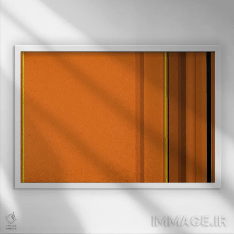 تابلو نارنجی کدو تنبل اثر فایو بای فایو کالکتیو - نمای قابدار سفید