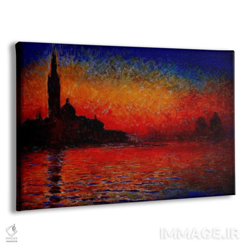 تابلو غروب در ونیز اثر کلود مونه (نقاش معروف فرانسوی) - نمای پرسپکتیو محصول