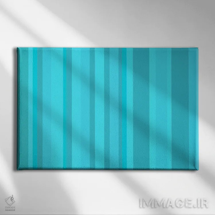 تابلو آبی فیروزهای-آبی دریایی اثر فایو بای فایو کالکتیو - نمای روبهرو روی دیوار