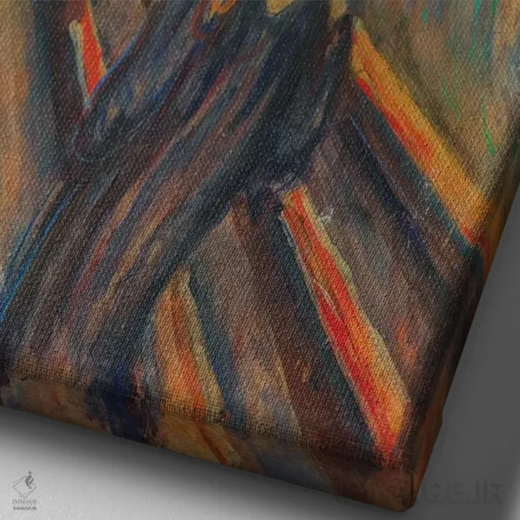 تابلو جیغ (۱۸۹۳، رنگ روغن، تمپرا و پاستل روی مقوا) اثر ادوارد مونک (نقاش نروژی) - نمای نزدیک بافت بوم